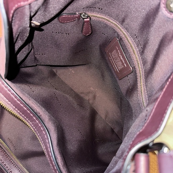 Coach Edie 42 in mixed leather Oxblood color - Picture 11 of 13